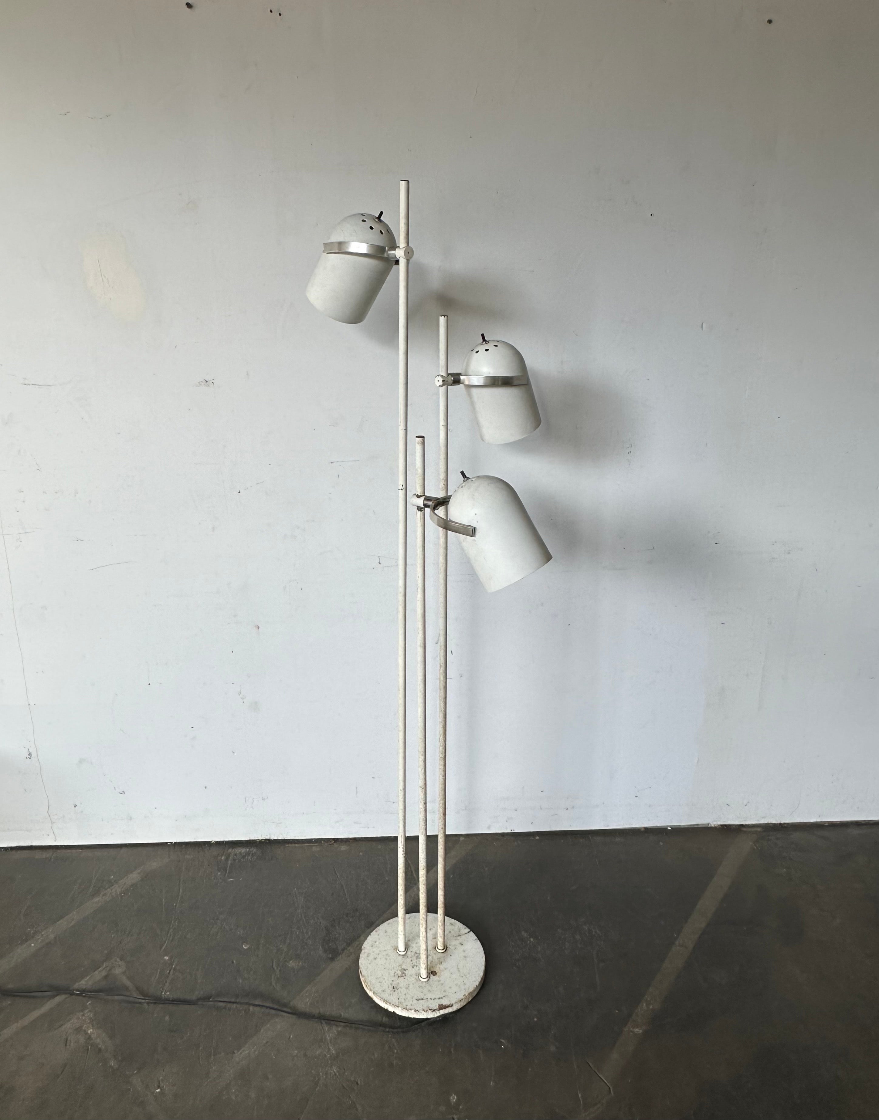 Midcentury Modern Floor Lamp with Articulating Pivoting Shades by Lightolier