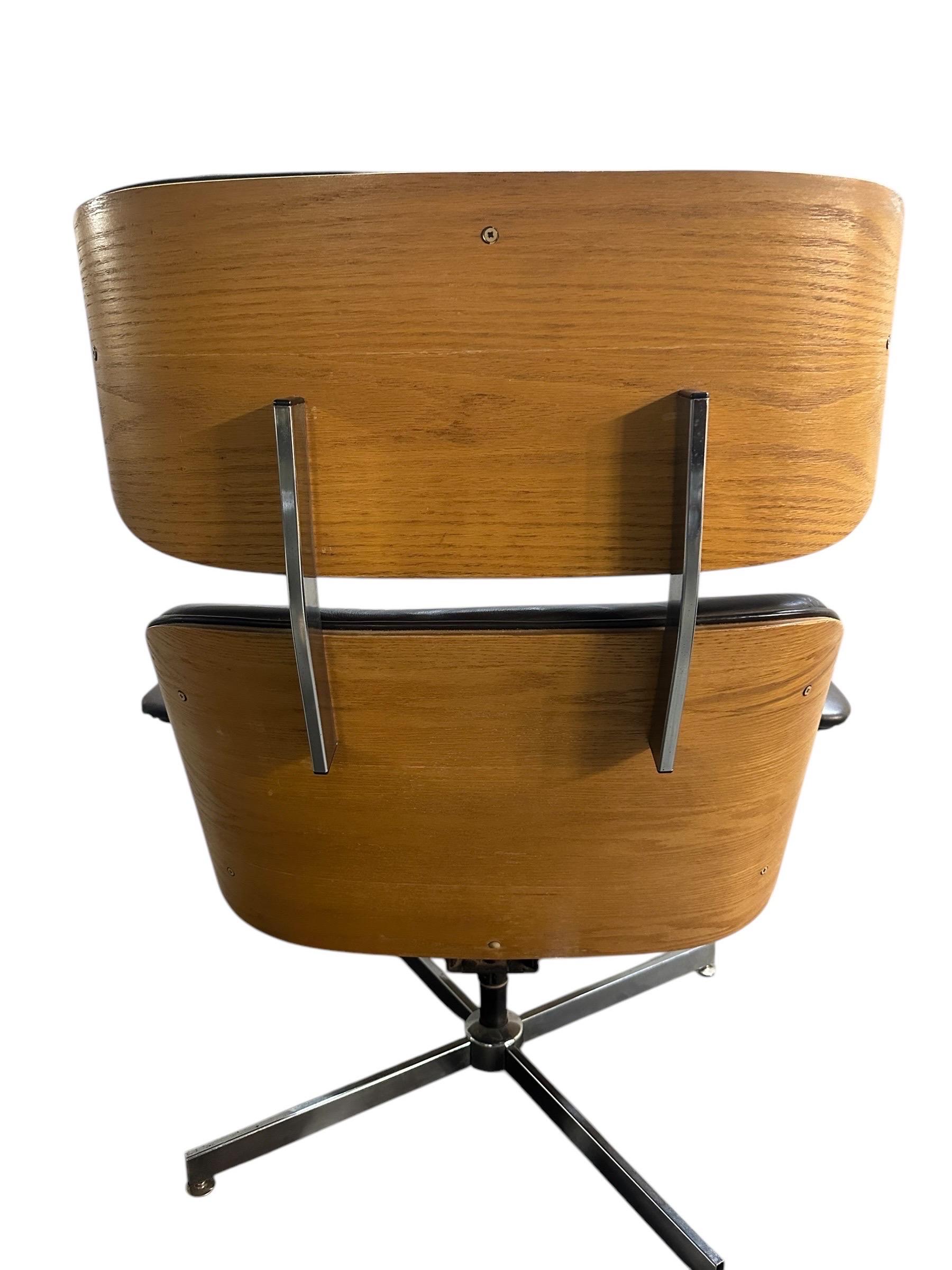 Plycraft Silla Reclinable y Otomana Moderna de Mitad de Siglo según Eames 5