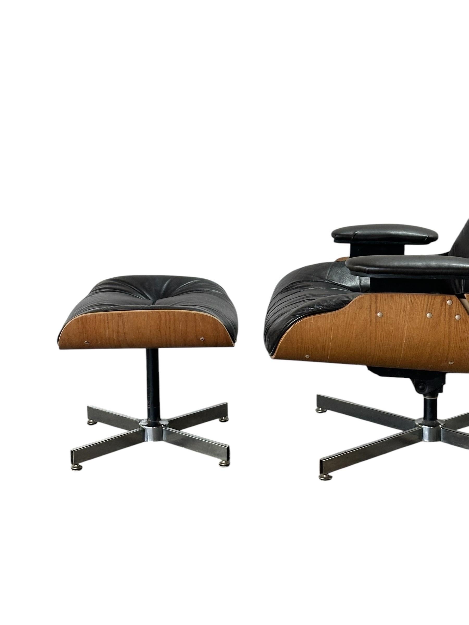 Plycraft Silla Reclinable y Otomana Moderna de Mitad de Siglo según Eames 7