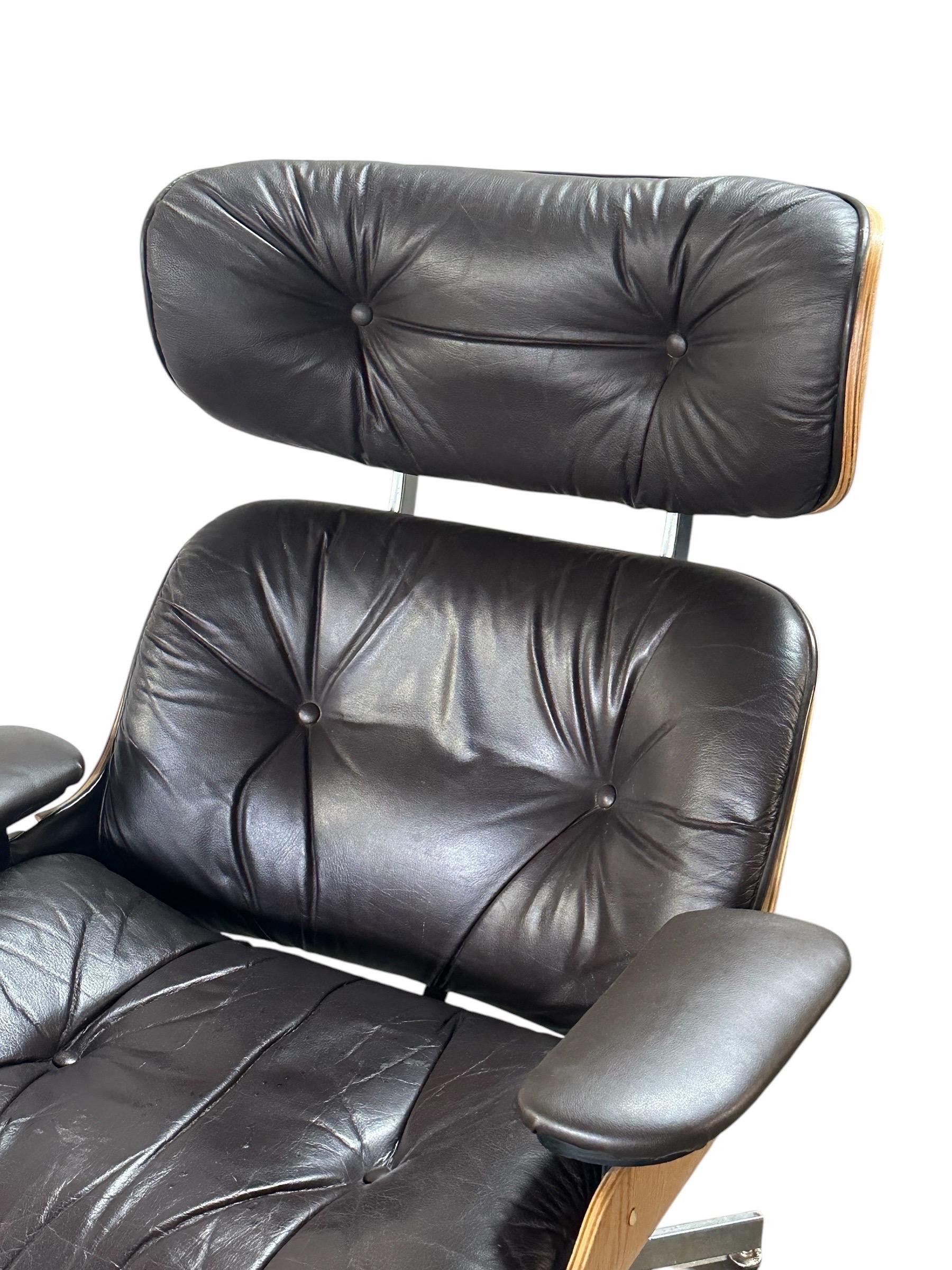 Plycraft Silla Reclinable y Otomana Moderna de Mitad de Siglo según Eames 8