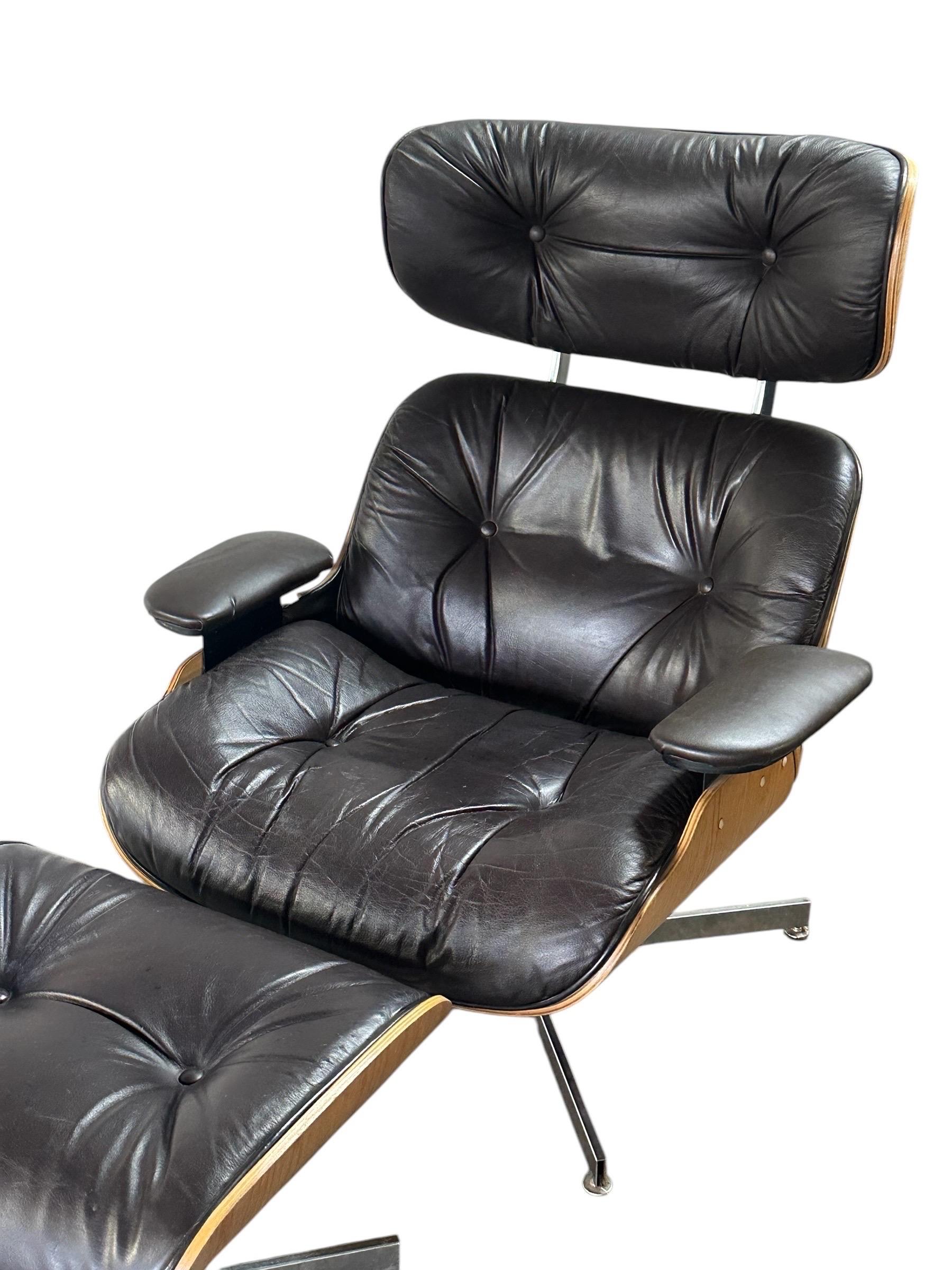 Plycraft Silla Reclinable y Otomana Moderna de Mitad de Siglo según Eames 9