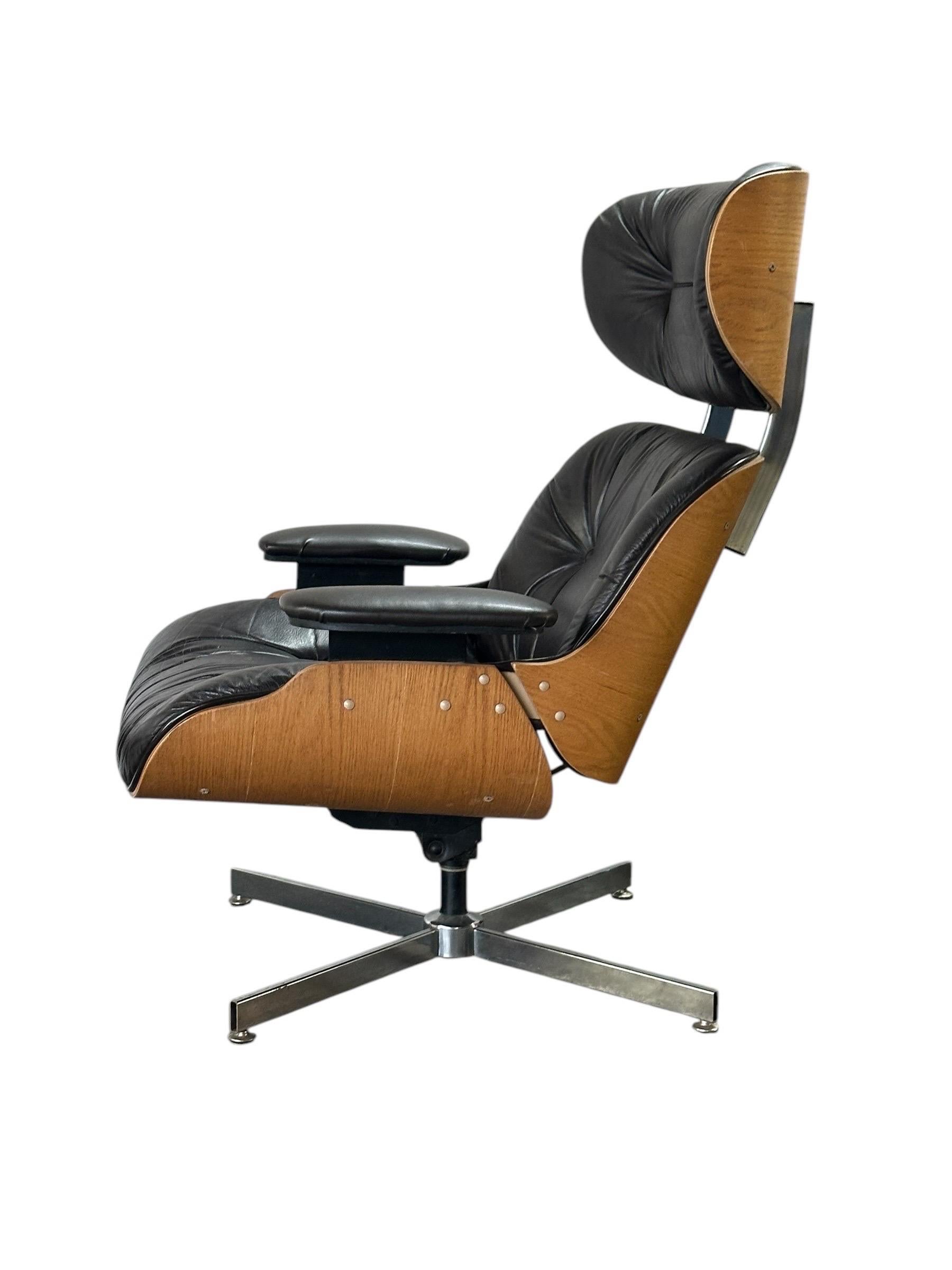 Plycraft Silla Reclinable y Otomana Moderna de Mitad de Siglo según Eames 10