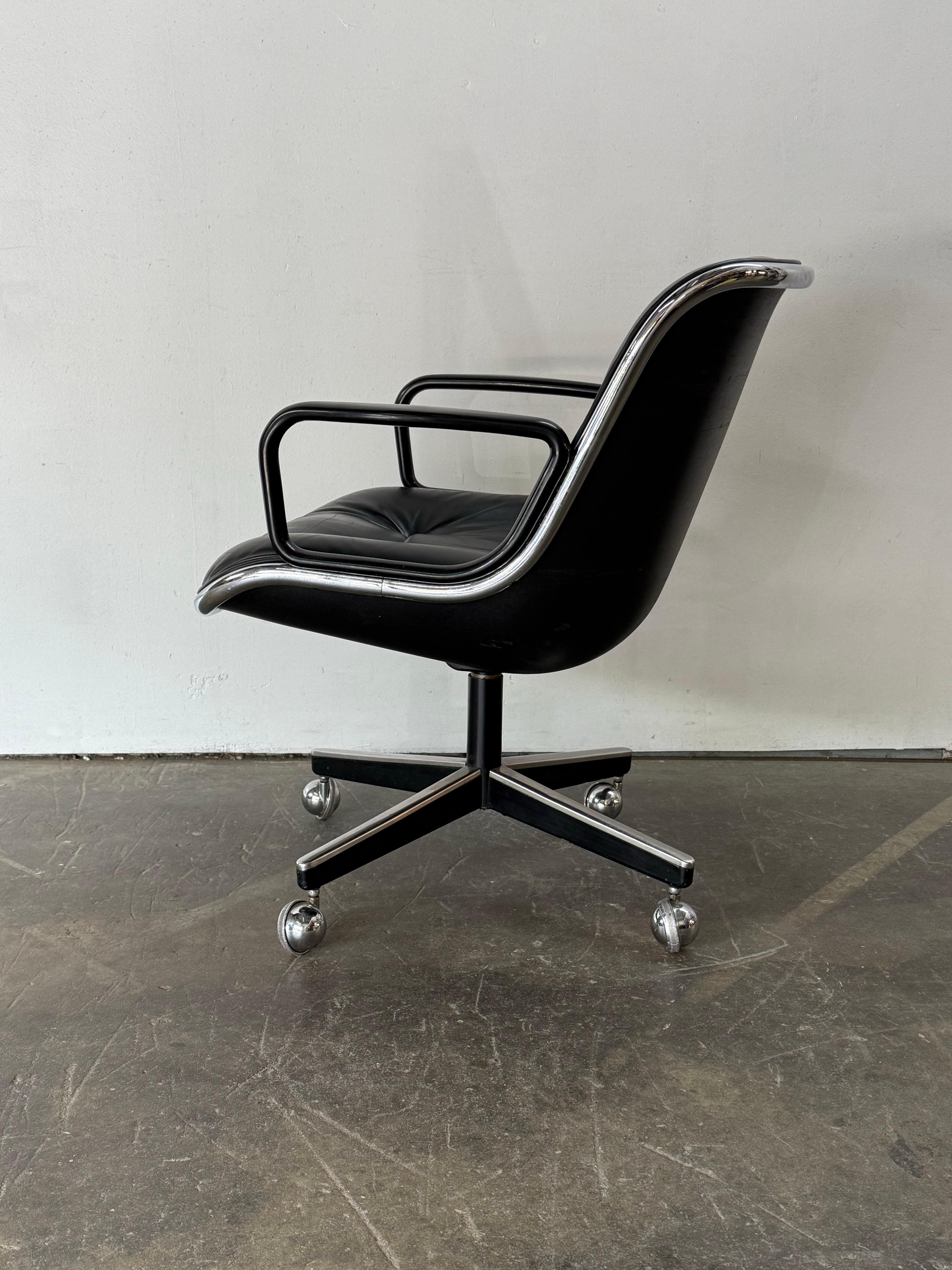 Charles Pollock Leather Desk Chair for Knoll 1