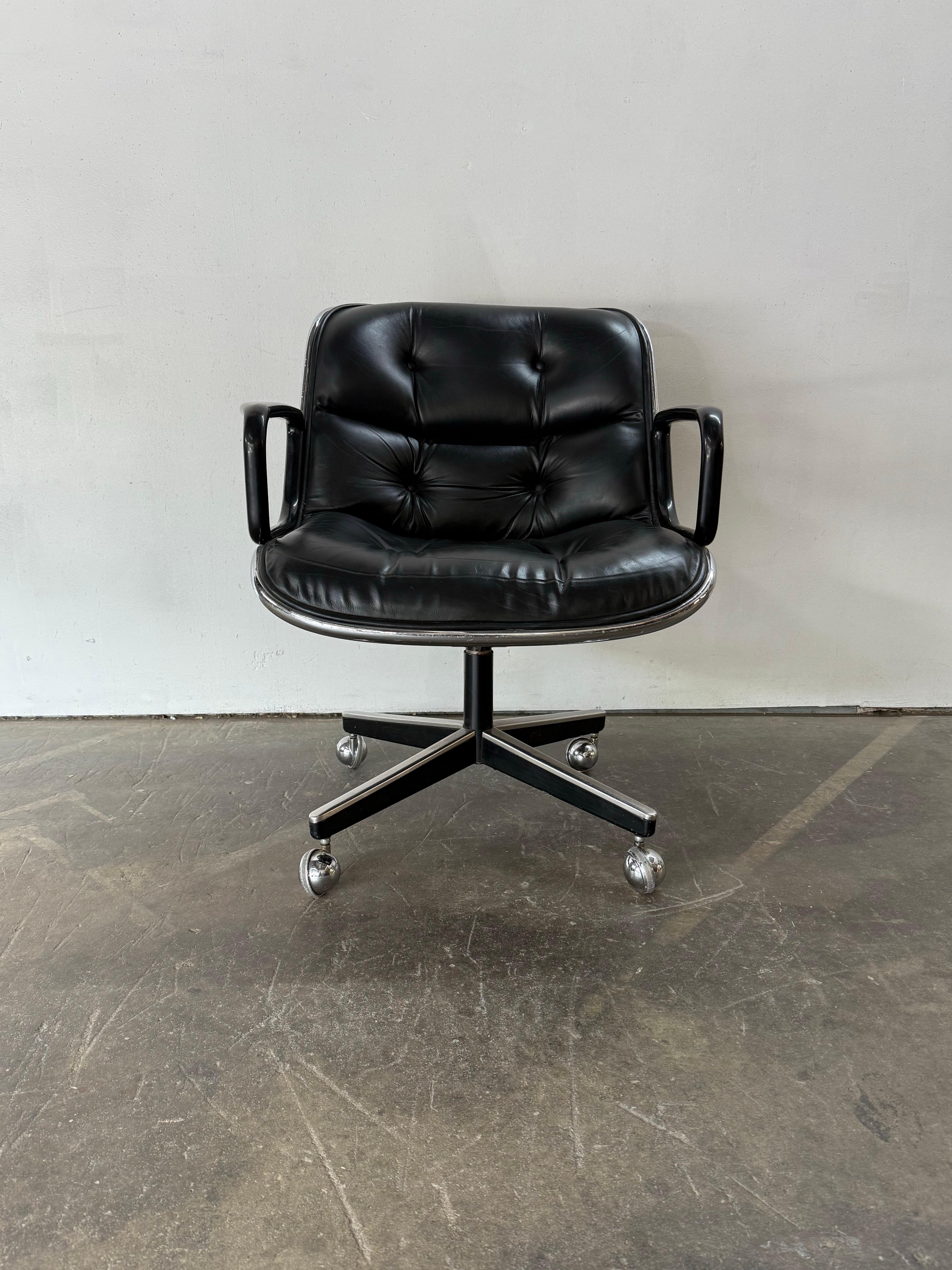 Charles Pollock Leather Desk Chair for Knoll 2
