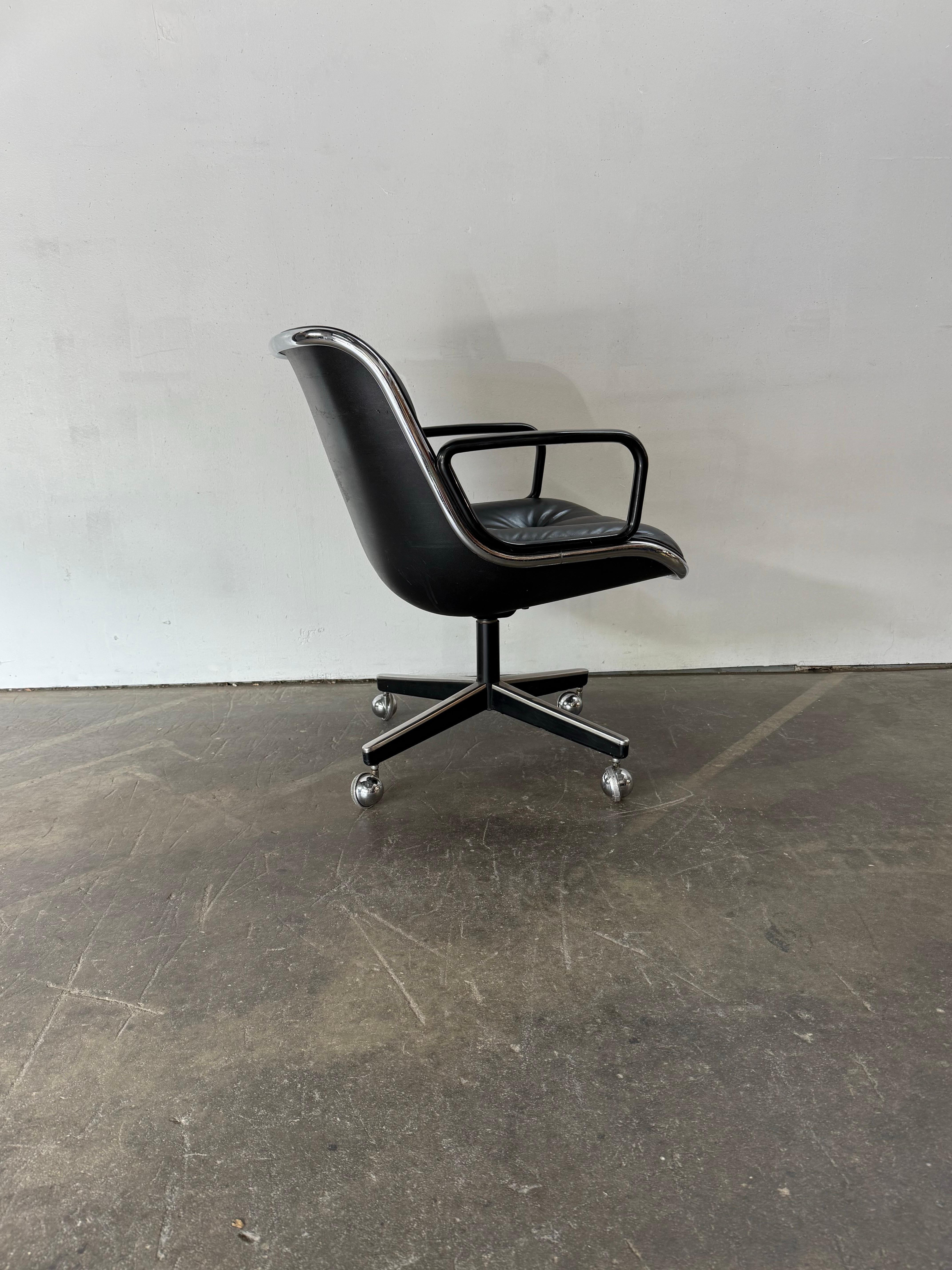 Charles Pollock Leather Desk Chair for Knoll 4