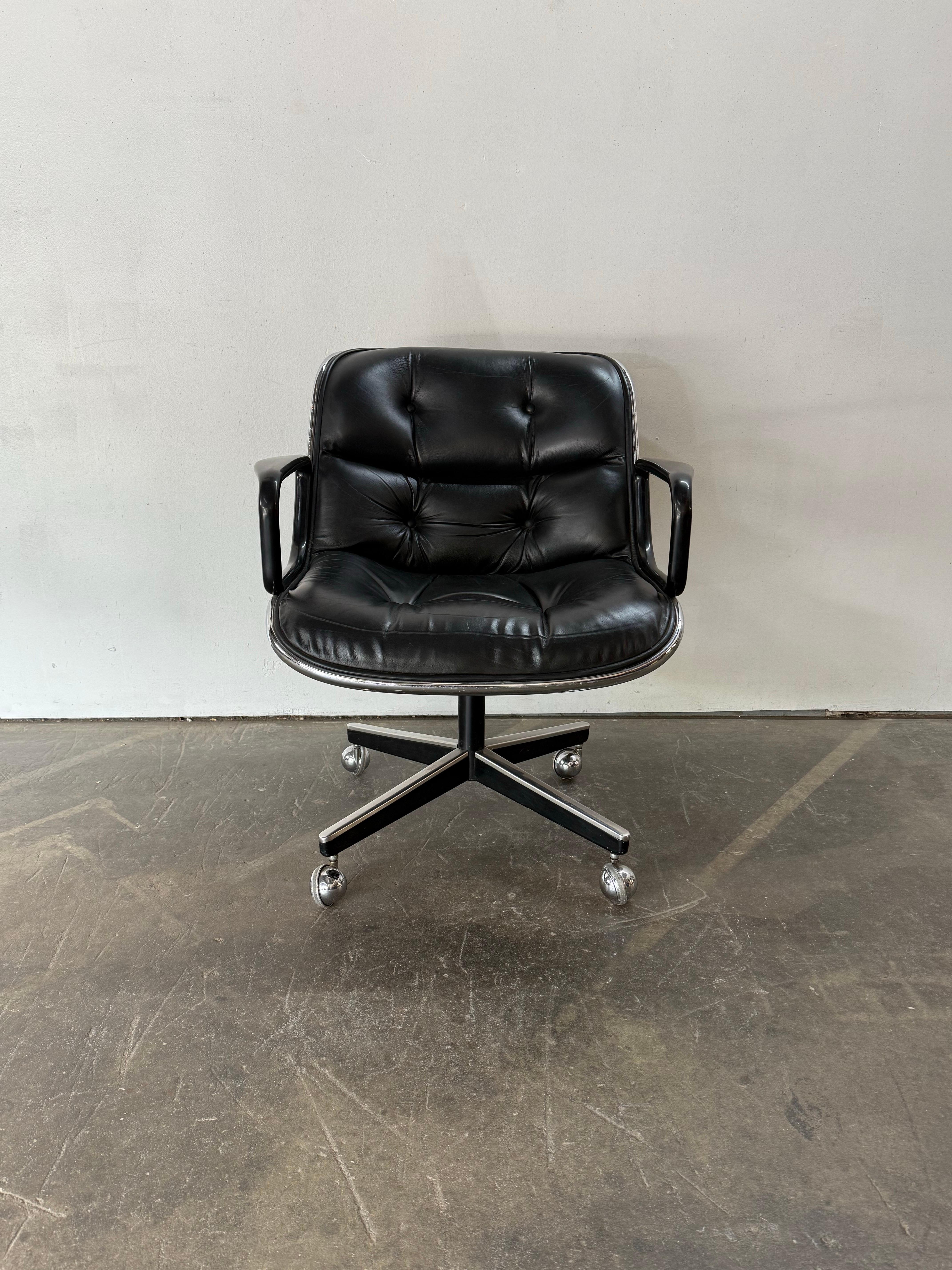 Charles Pollock Leather Desk Chair for Knoll 10
