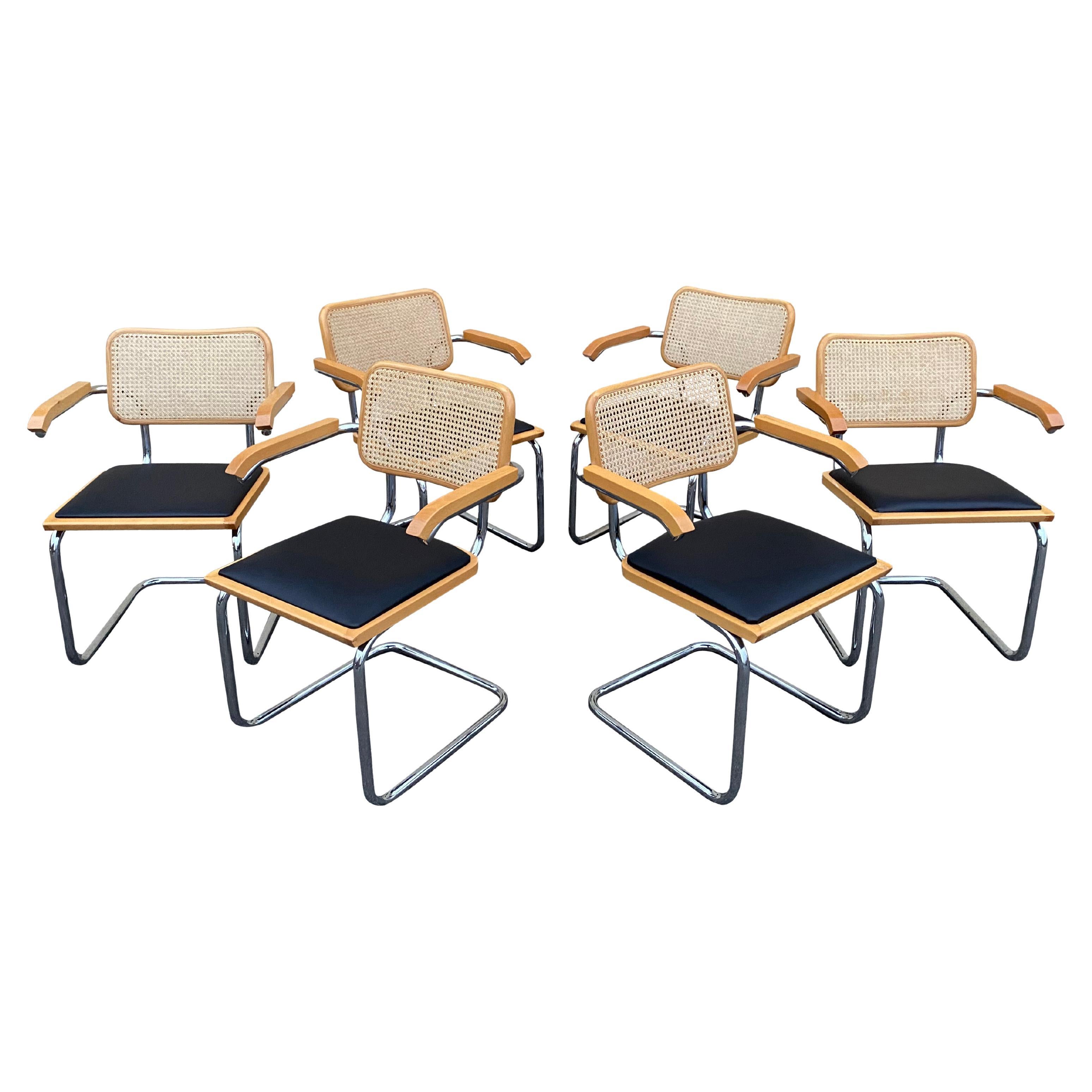 20th Century Set of Four Cesca Dining Chairs by Marcel Breuer