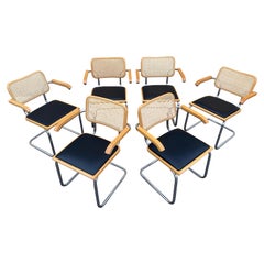 Set of 6 Cesca Dining Chairs by Marcel Breuer