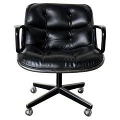 Charles Pollock Leather Desk Chair for Knoll