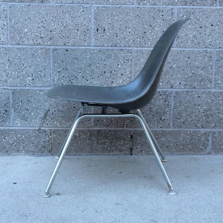 Herman Miller Eames Elephant Hide Grey Chair On Lounge H Base