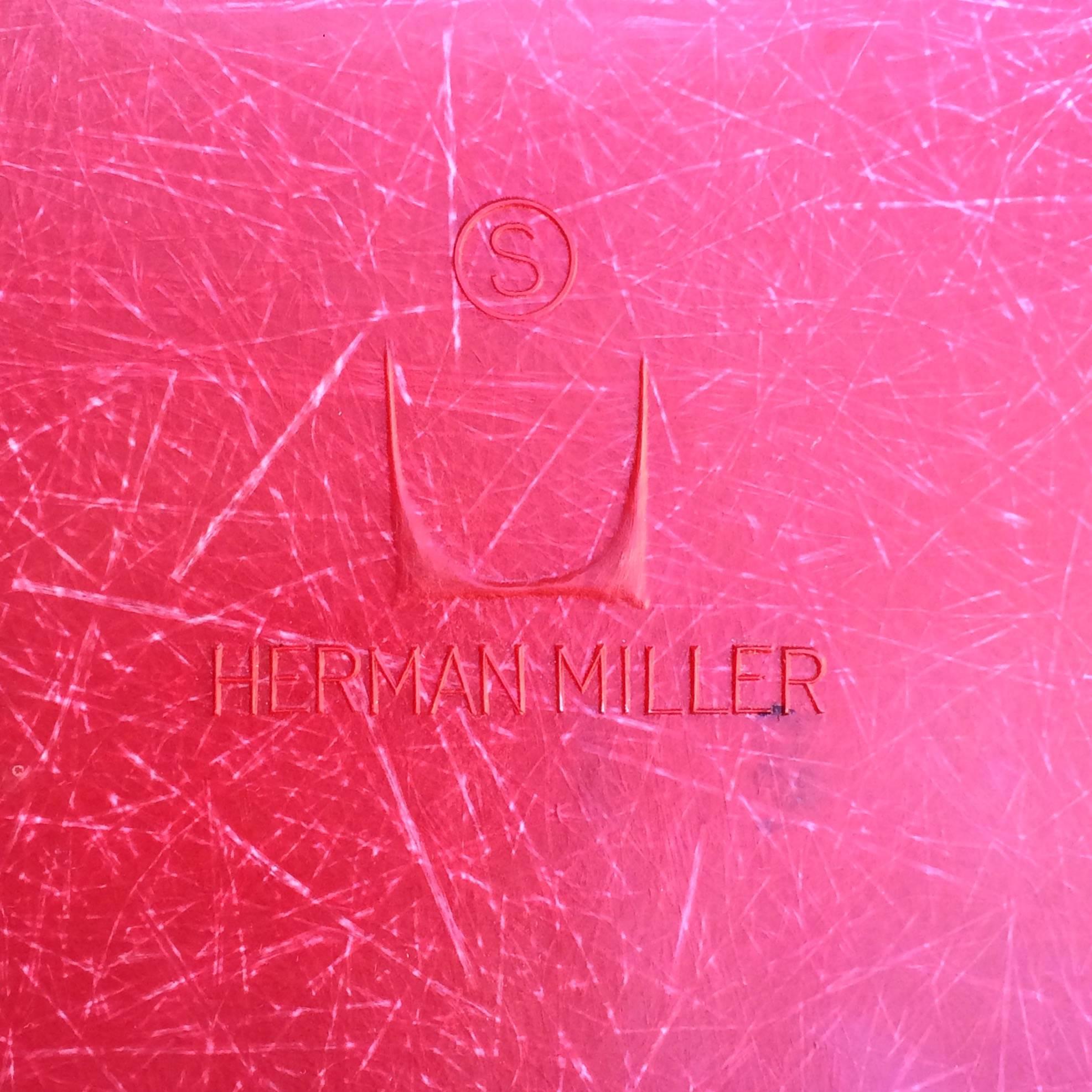 20th Century Rare Herman Miller Eames Magenta New Old Stock Fiberglass Rocker