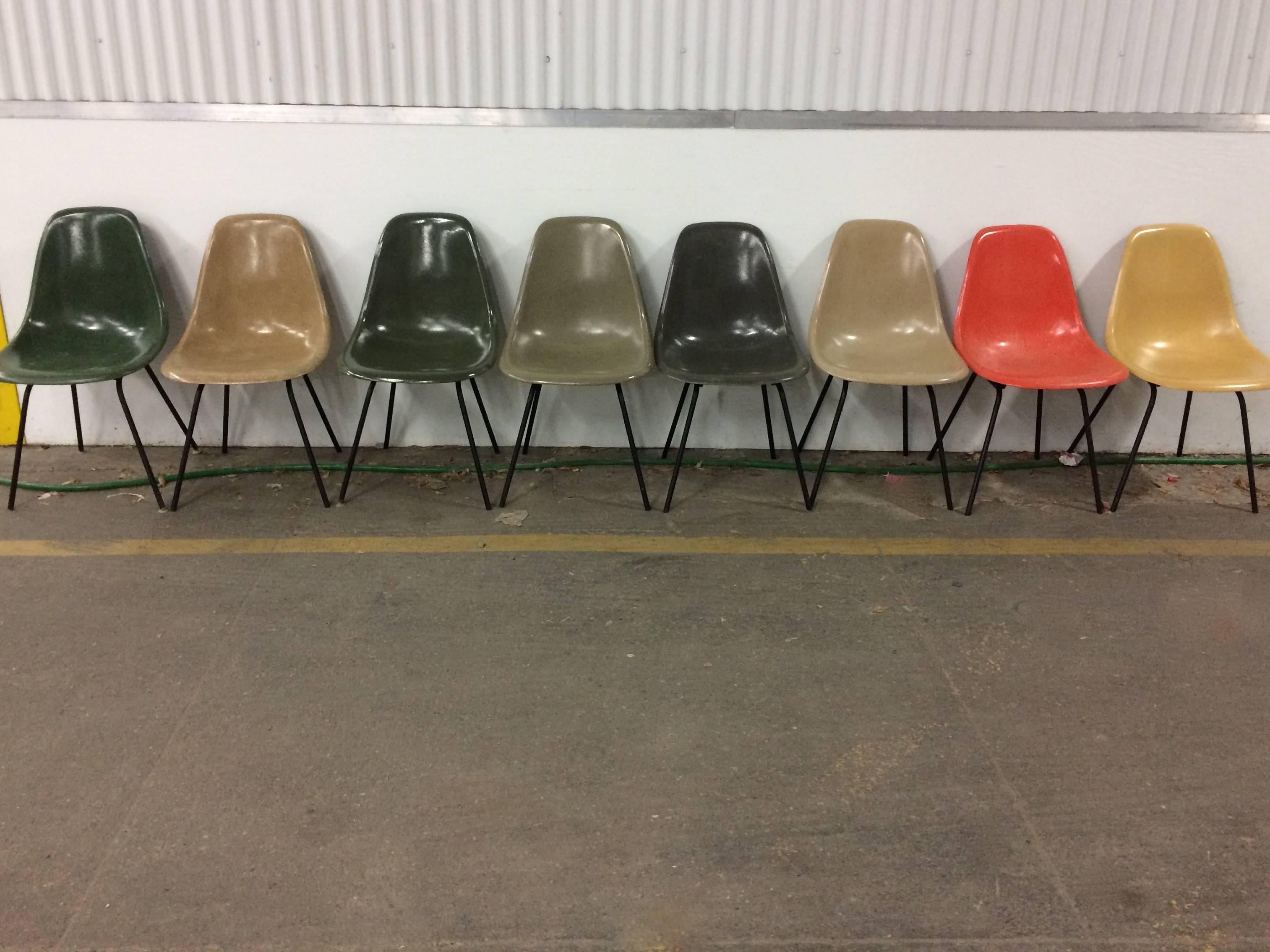 American Set of Eight Herman Miller Eames DSX Chairs