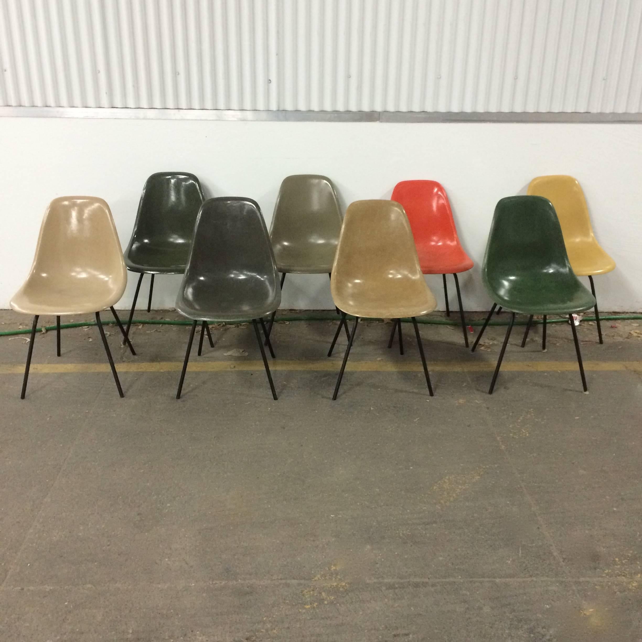 Mid-Century Modern Set of Eight Herman Miller Eames DSX Chairs