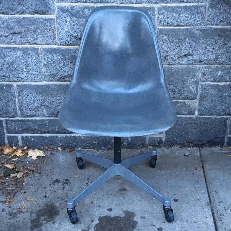 Herman Miller Eames Elephant Grey Desk Chair For Sale at 1stDibs
