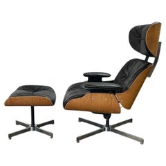 Plycraft Reclining Midcentury Modern Lounge Chair and Ottoman after Eames