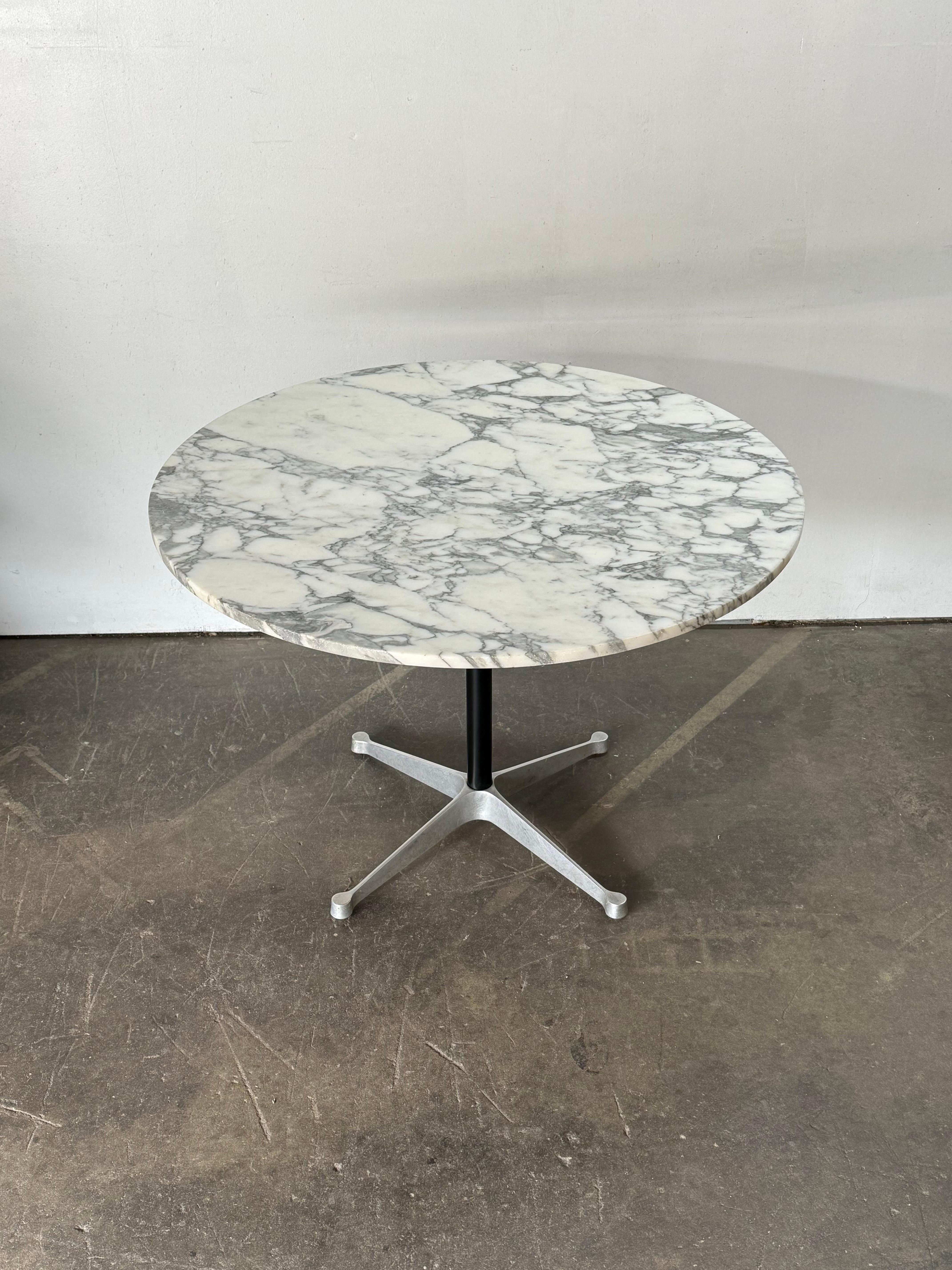 Herman Miller Eames Dining Table with Calacatta Marble Top For Sale 9