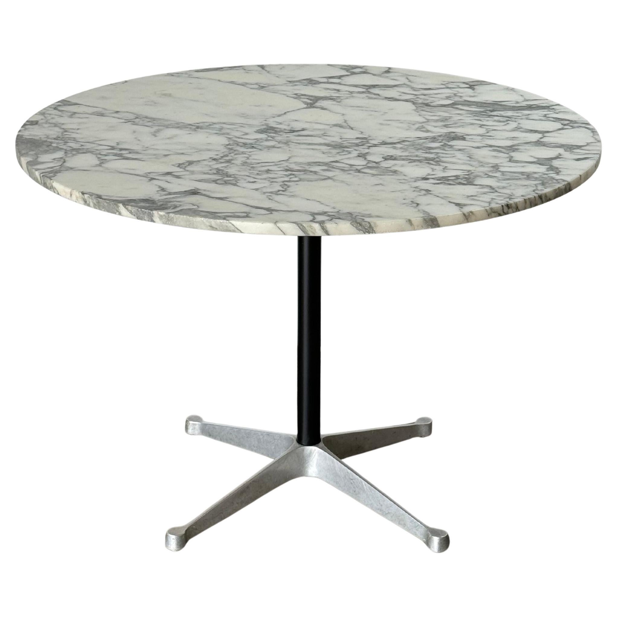Herman Miller Eames Dining Table with Calacatta Marble Top For Sale