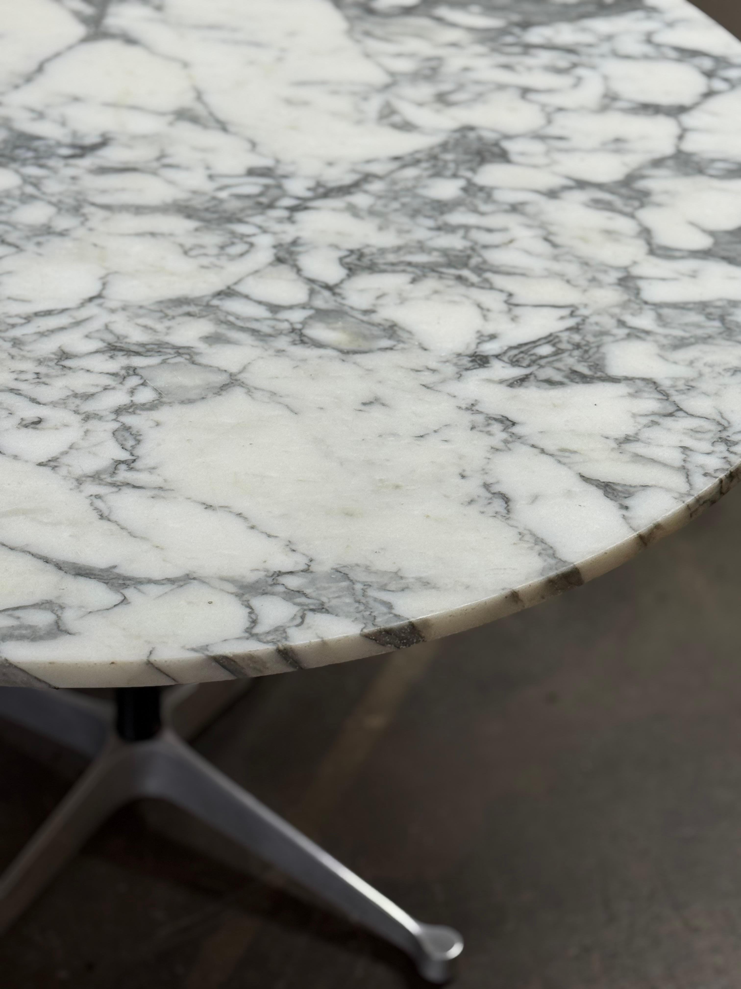 Mid-Century Modern Herman Miller Eames Dining Table with Calacatta Marble Top For Sale
