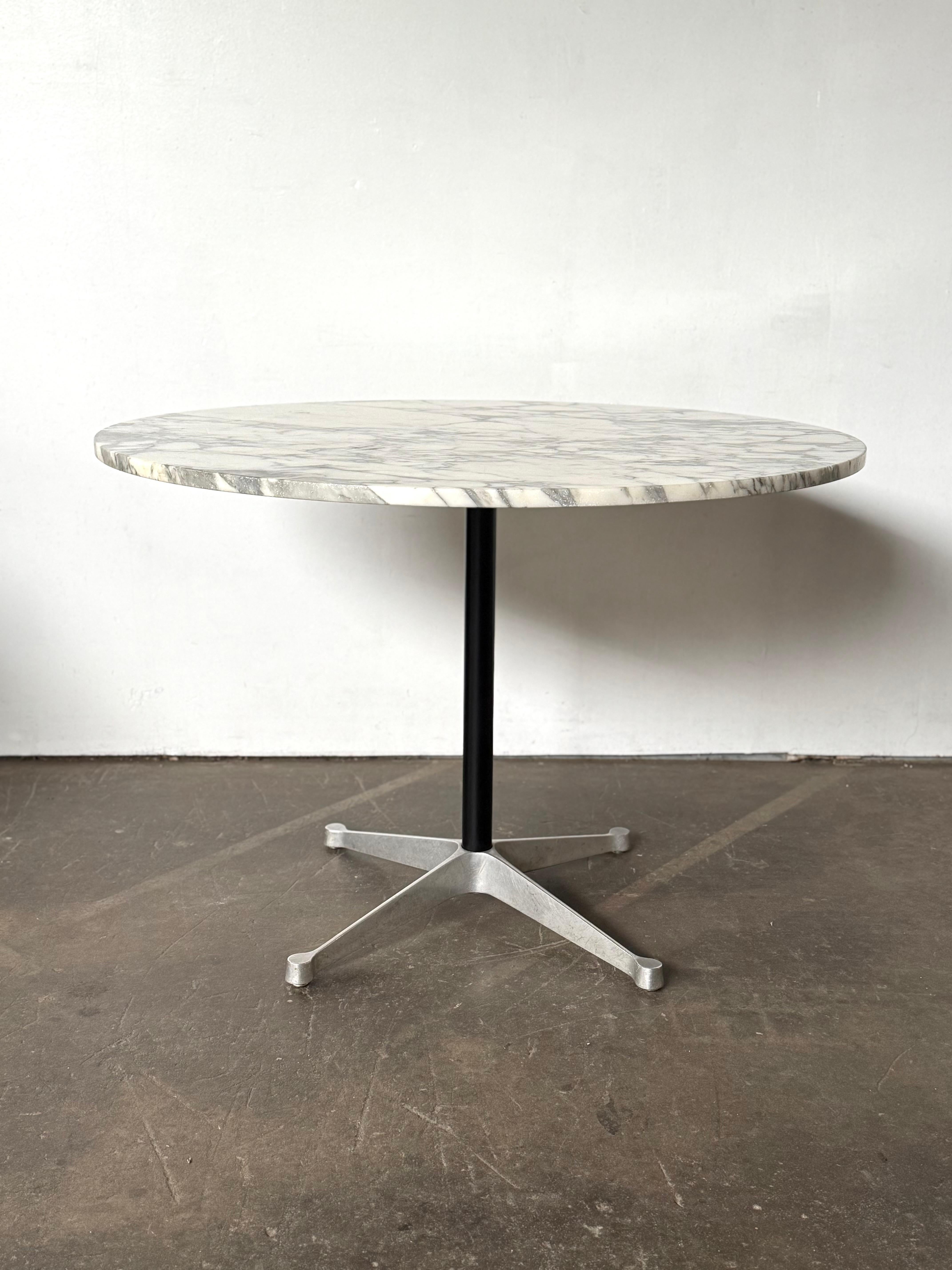 20th Century Herman Miller Eames Dining Table with Calacatta Marble Top For Sale