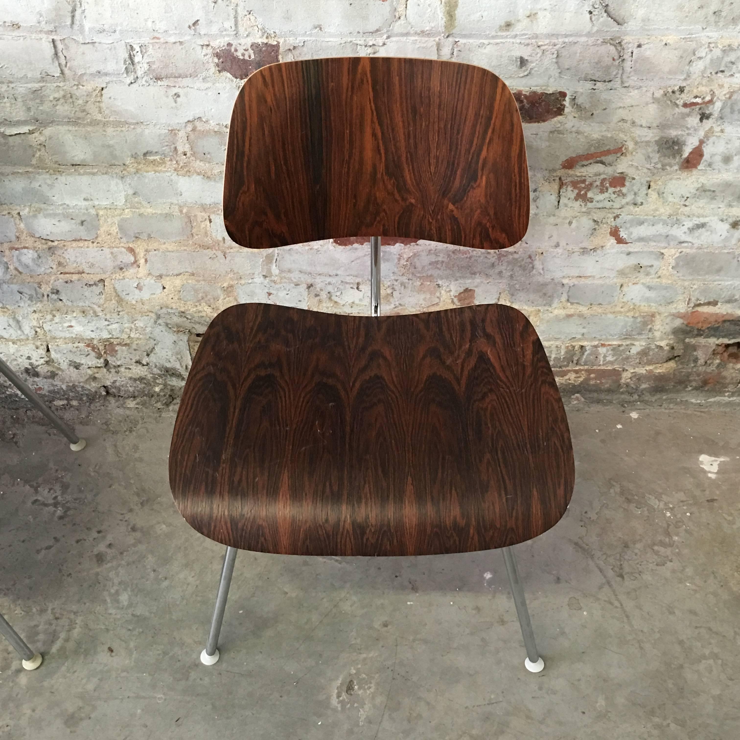 American Four Rare Brazilian Rosewood Herman Miller Eames DCM Dining Chairs