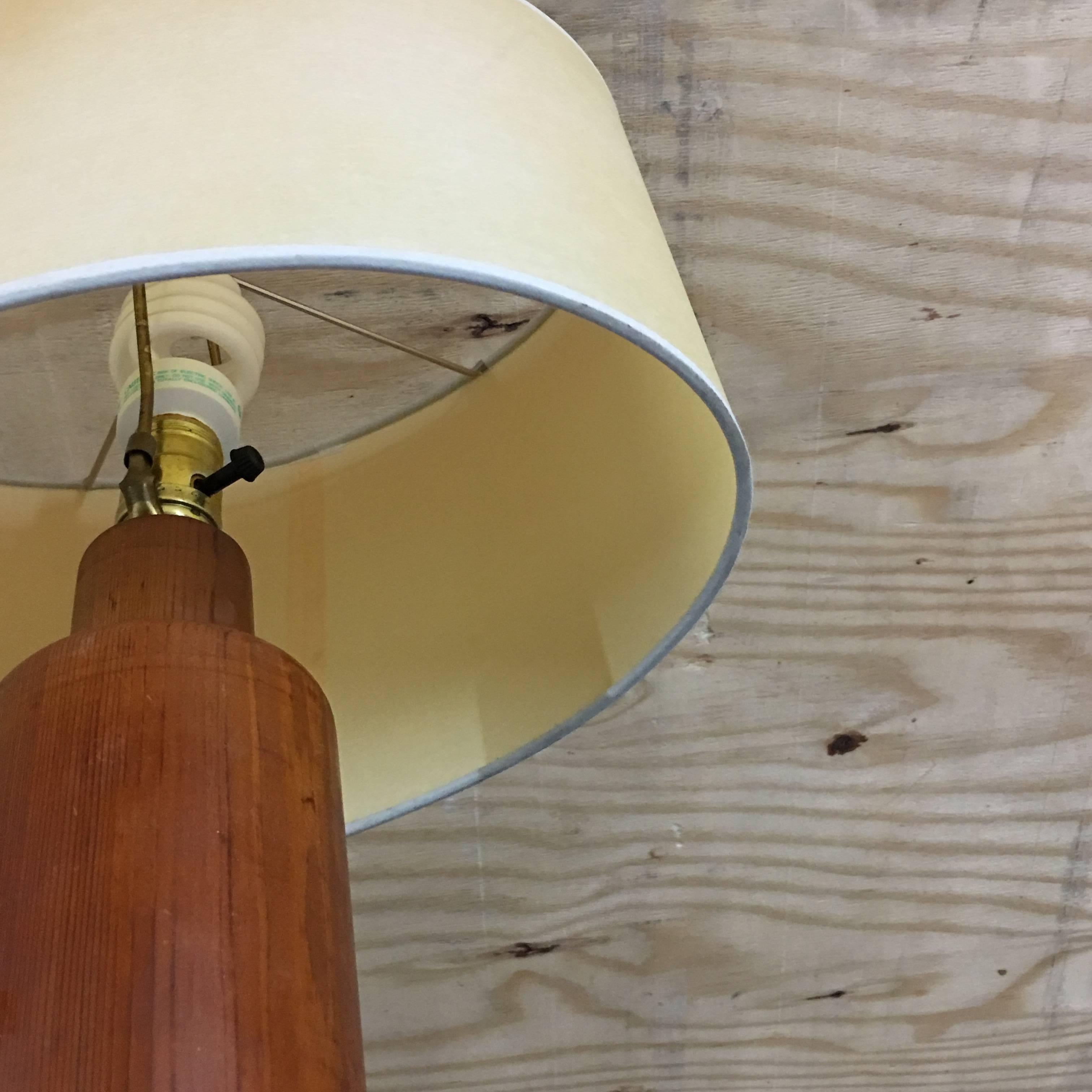 Solid Teak Danish Style Lamp In Excellent Condition In Brooklyn, NY