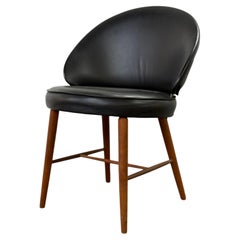 Frode Holm attr Teak and Leather Danish Vanity Chair