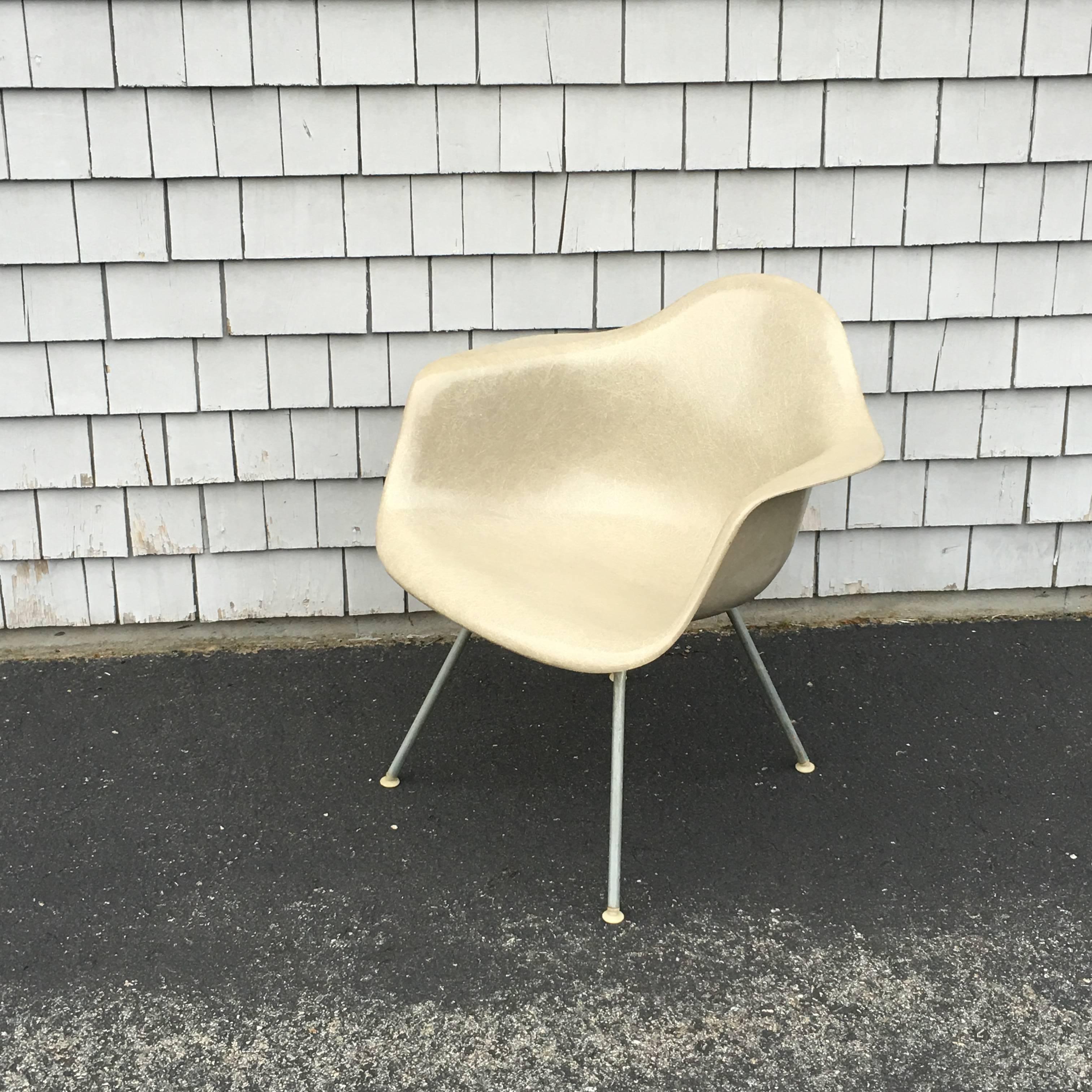 Mid-Century Modern Greige Herman Miller Eames Lax Lounge Chair