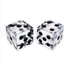 Pair of Vintage Large Lucite Dice