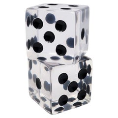 Pair of Vintage Large Lucite Dice