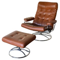 Ekornes Stressless Reclining Lounge Chair and Ottoman