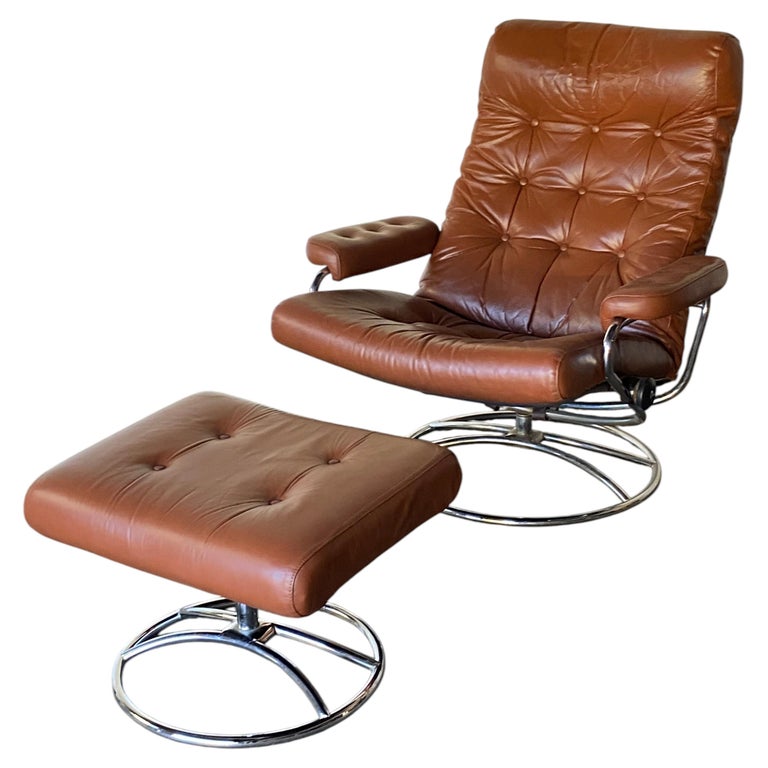 Ekornes Stressless Reclining Lounge Chair and Ottoman