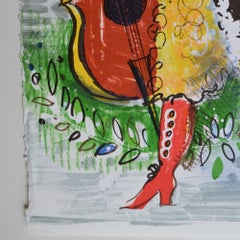 Limited Edition "Music Man" Lithograph by Charles Cobelle, Signed Artist Proof