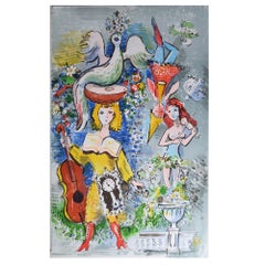 Limited Edition "Music Man" Lithograph by Charles Cobelle, Signed Artist Proof
