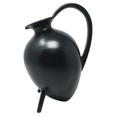 1990s Italian Bucchero Ceramic "Gubbio" Tripod Pitcher by Gio Ponti for Neoponti