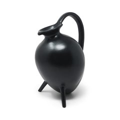 1990s Italian Bucchero Ceramic "Gubbio" Tripod Pitcher by Gio Ponti for Neoponti
