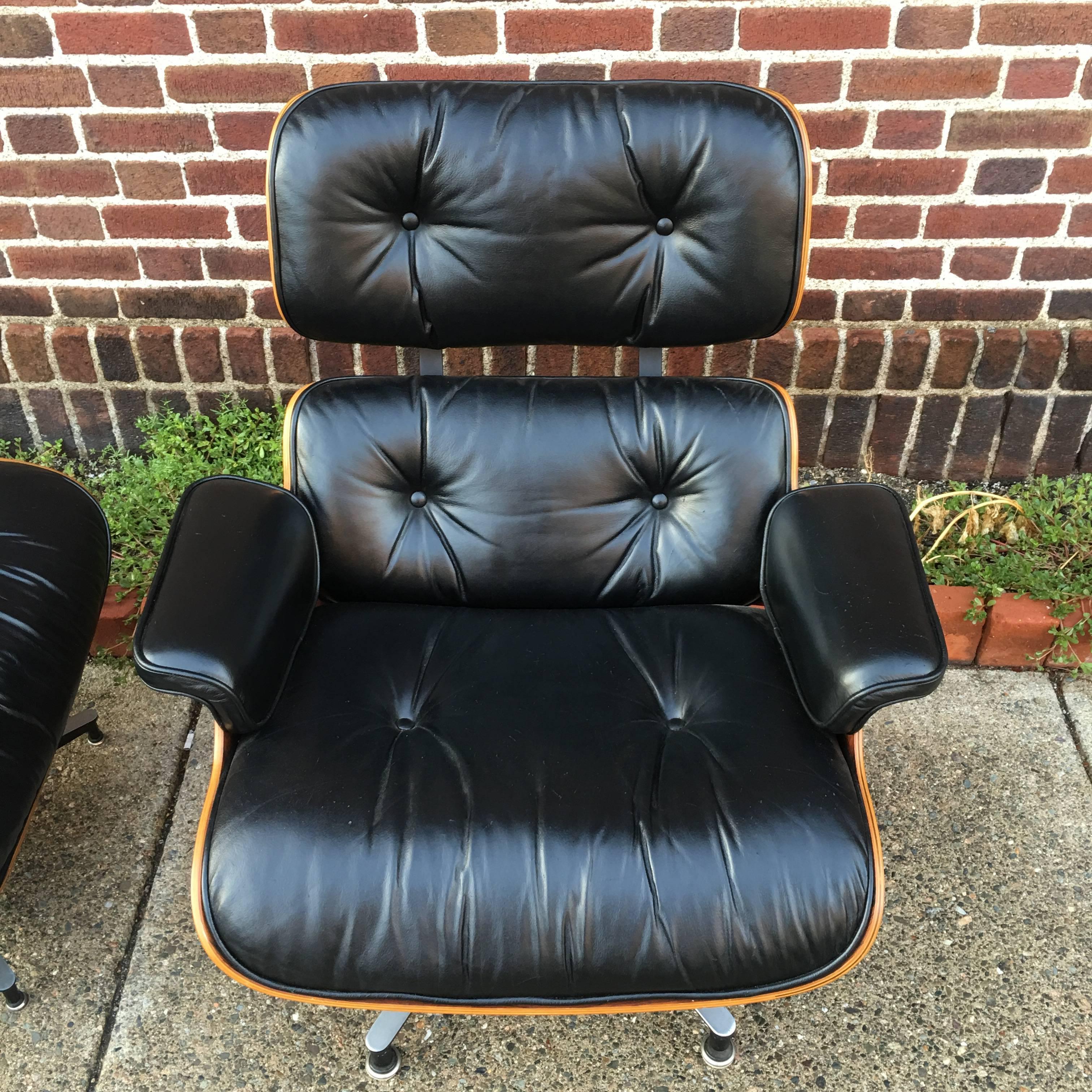 Highly Figured Rosewood Herman Miller Eames Lounge Chair and Ottoman 3