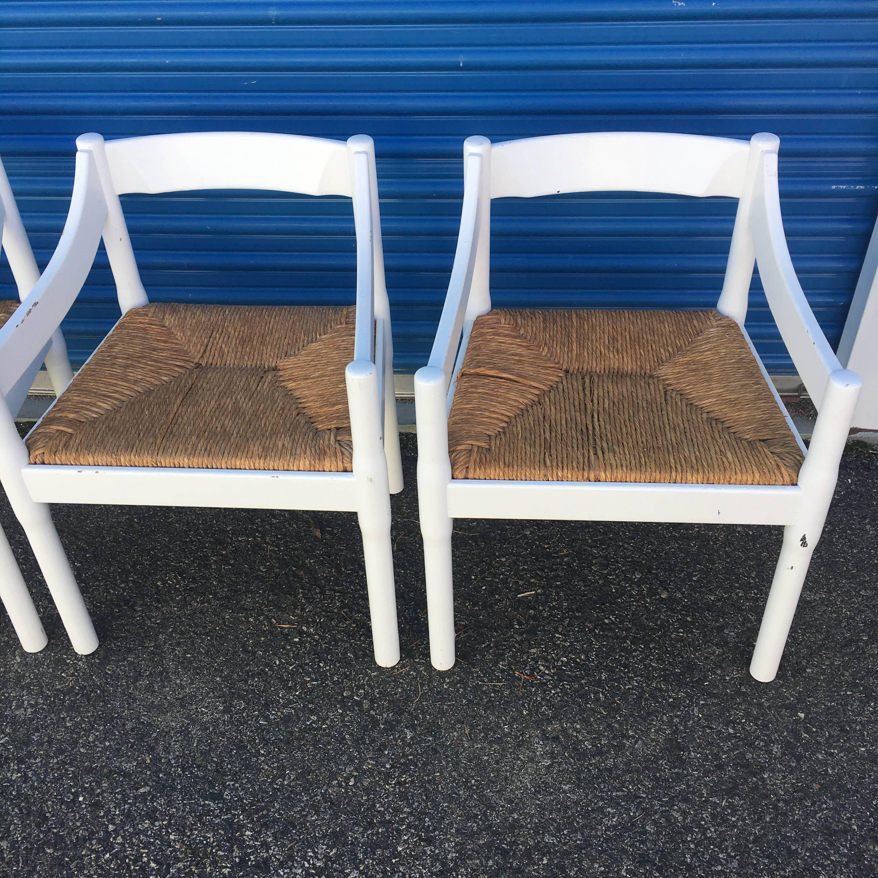 Four Carimate Dining Chairs by Vico Magistretti for Cassina In Good Condition In Brooklyn, NY