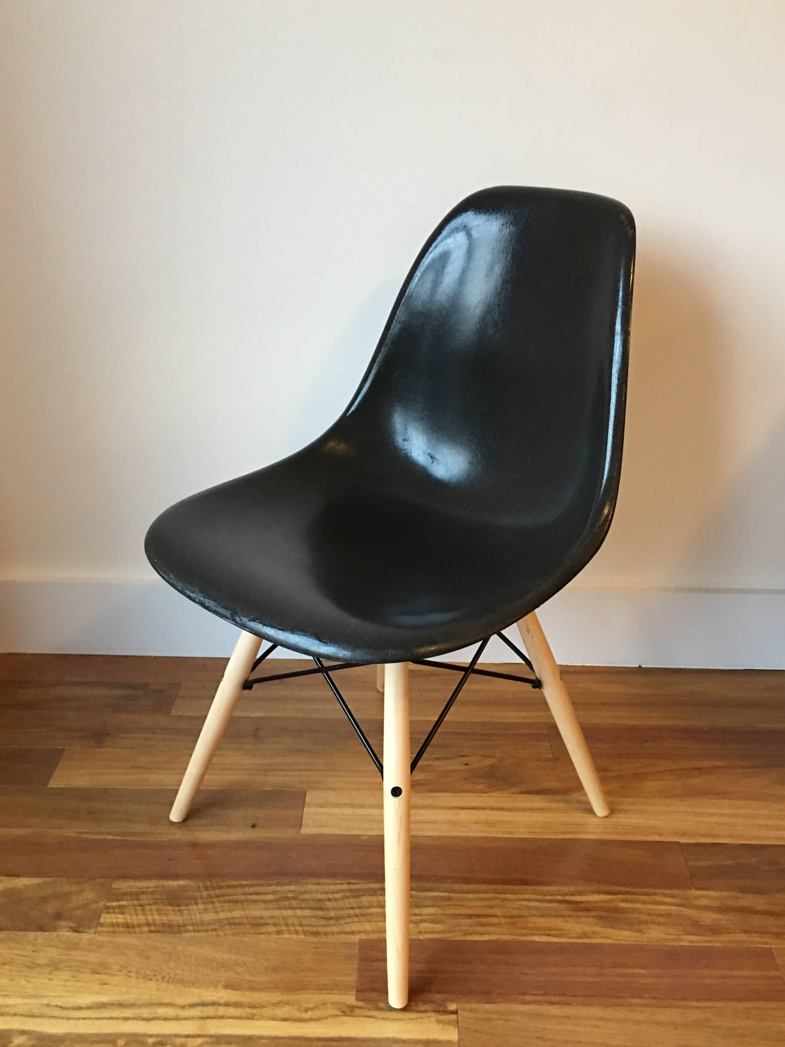 American Ten Black Herman Miller Eames DSW Dining Chairs