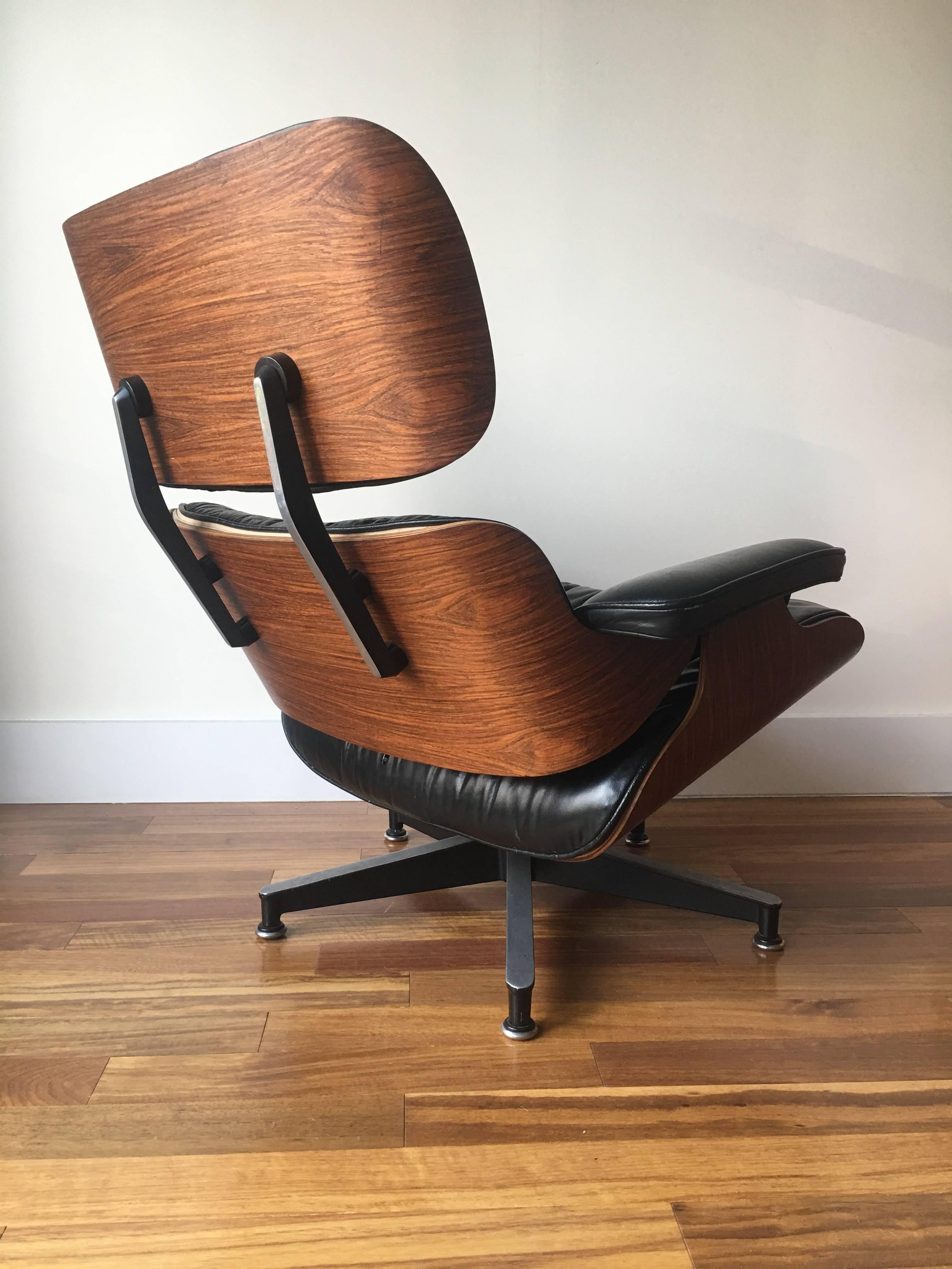 20th Century Herman Miller Eames Rosewood Lounge Chair and Ottoman