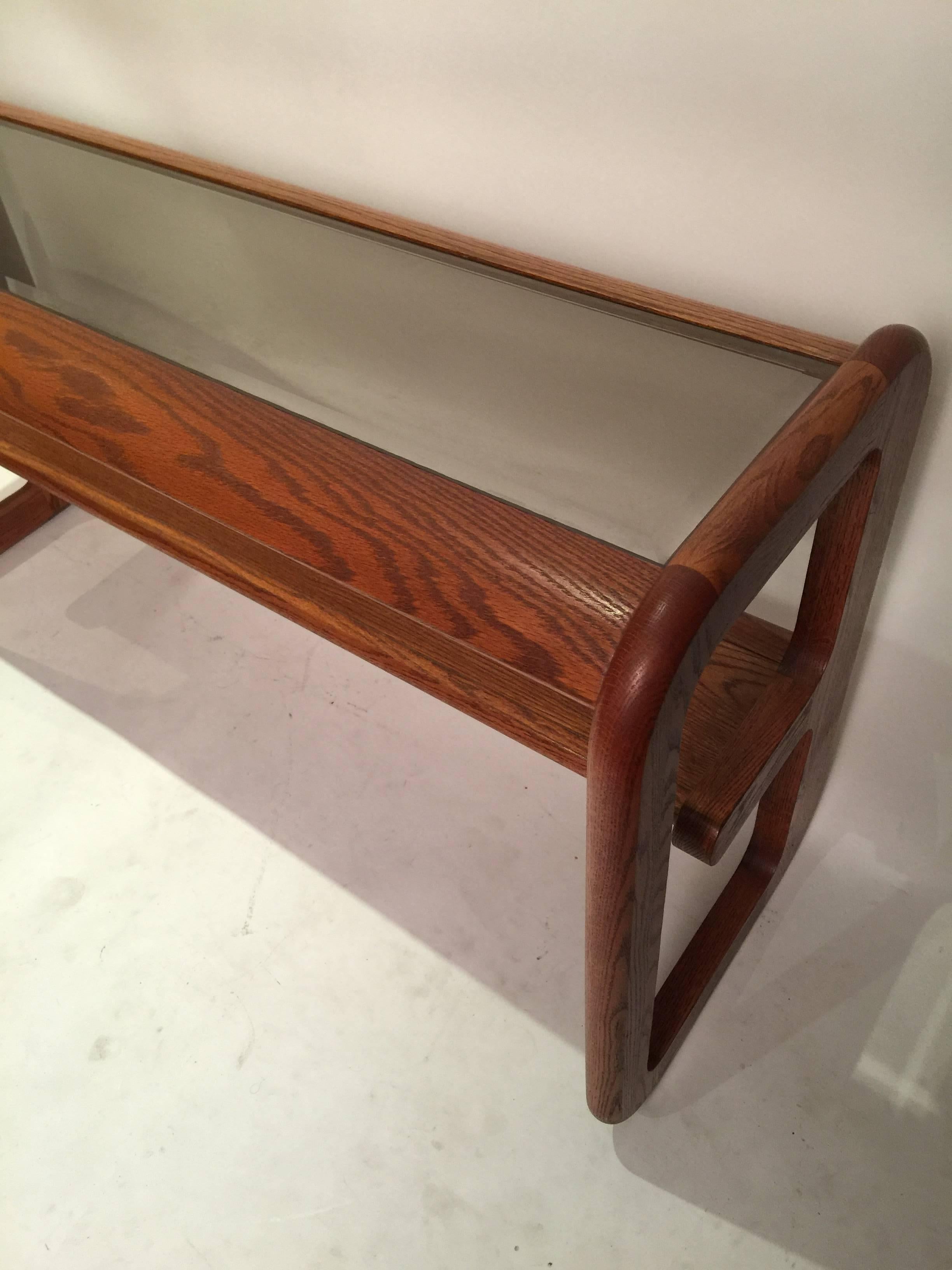Mid-20th Century Lou Hodges Cantilevered Console Table in Oak