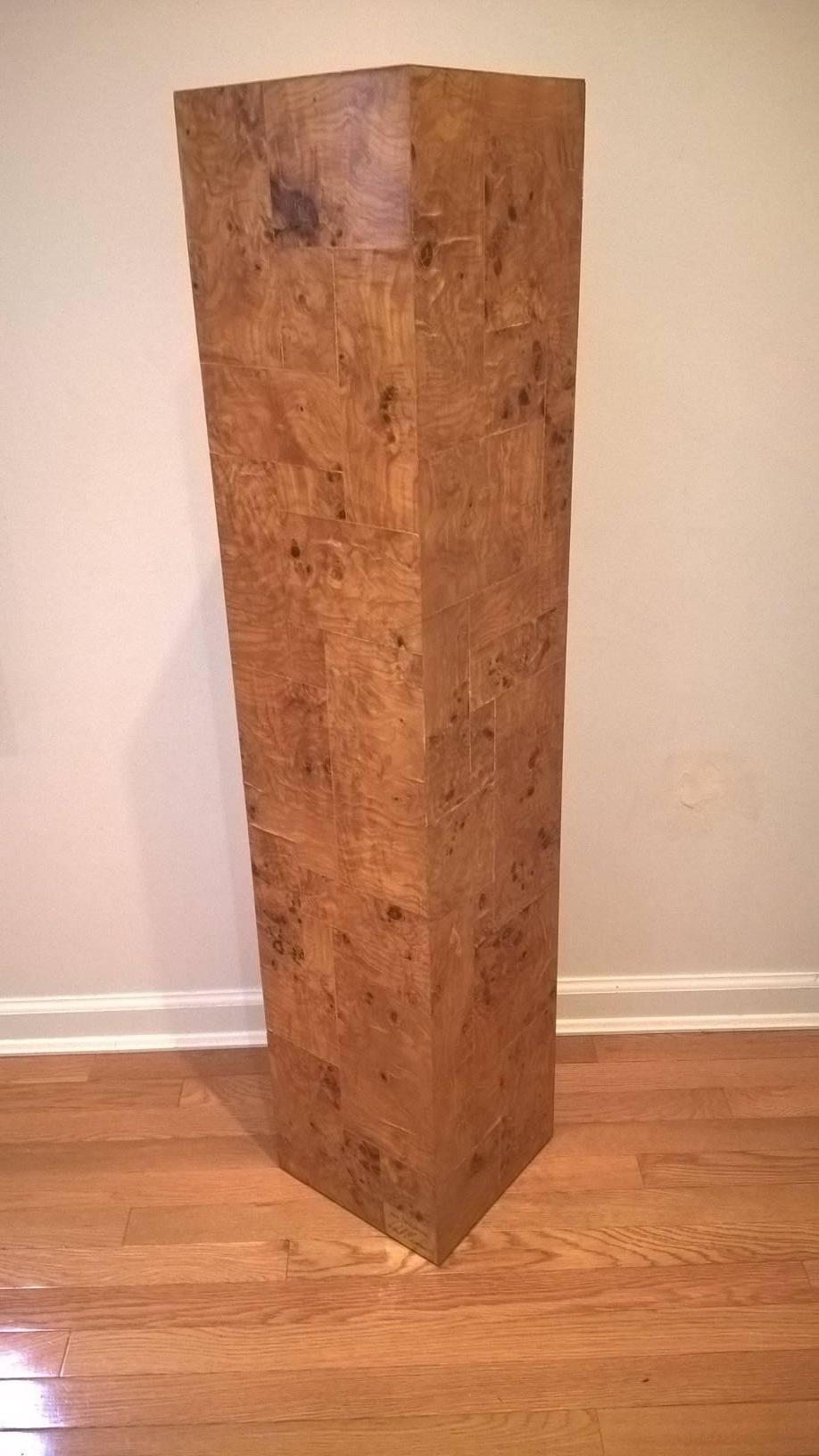 burl wood pedestal