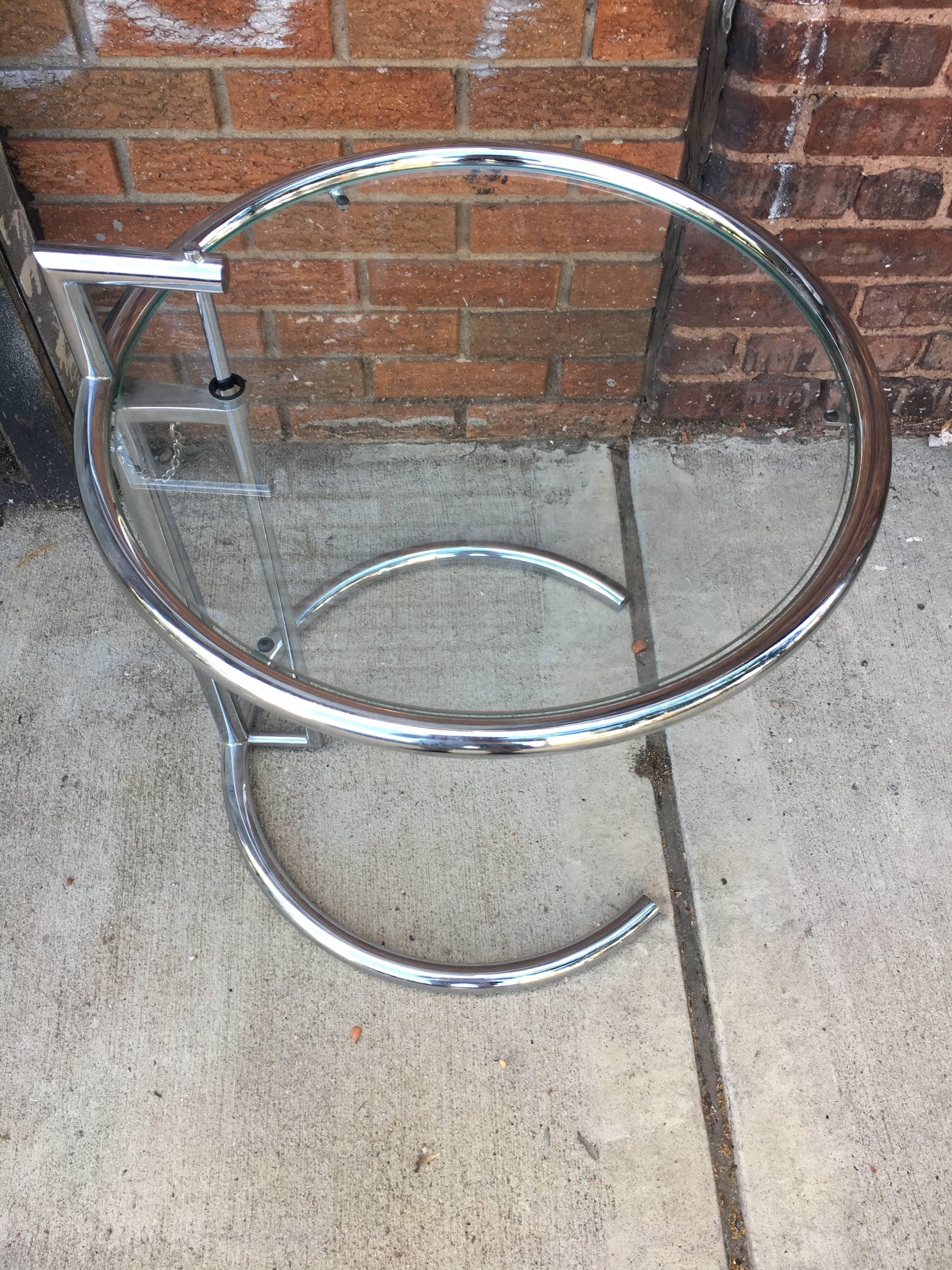 Eileen Gray Style Side Table In Excellent Condition In Brooklyn, NY