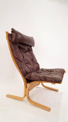 Siesta Chair in Brown Leather by Ingmar Relling for Westnofa