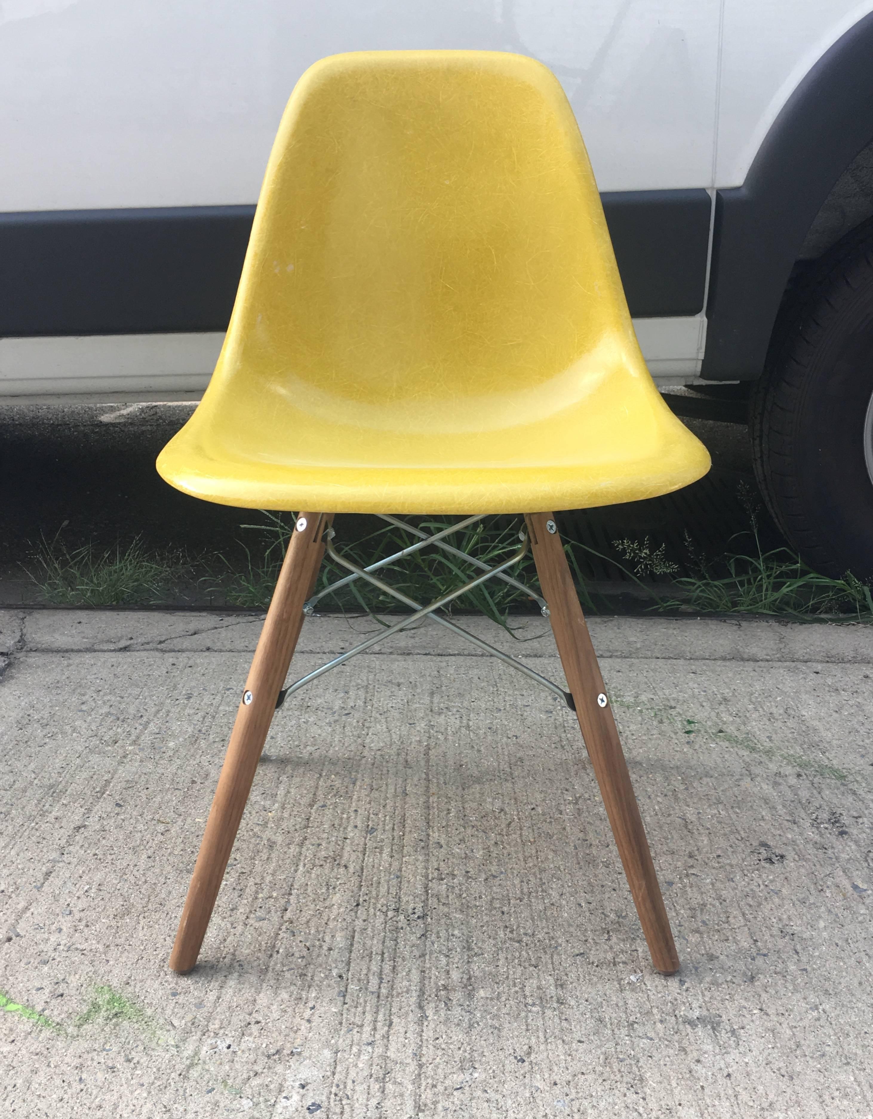 American Four Multicolored Herman Miller Eames Dining Chairs