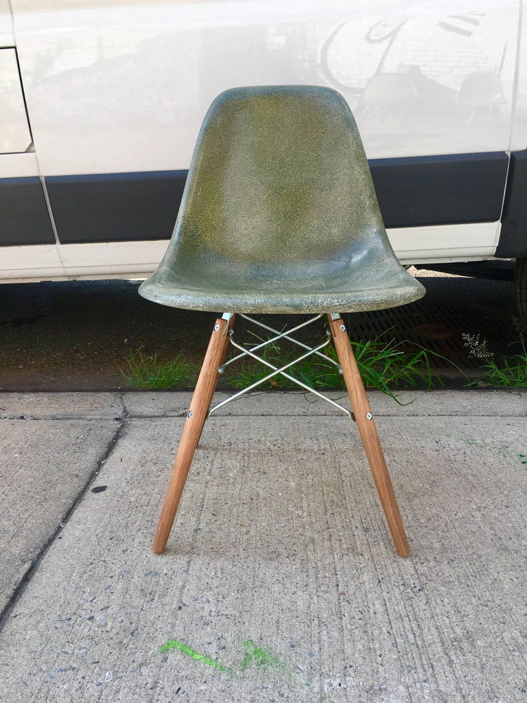 American Four Multicolored Eames Dining Chairs For Sale