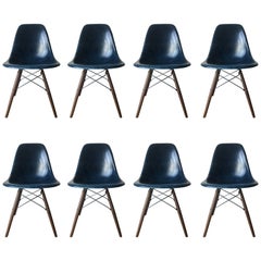 Vintage Eight Navy Herman Miller Eames DSW Dining Chairs