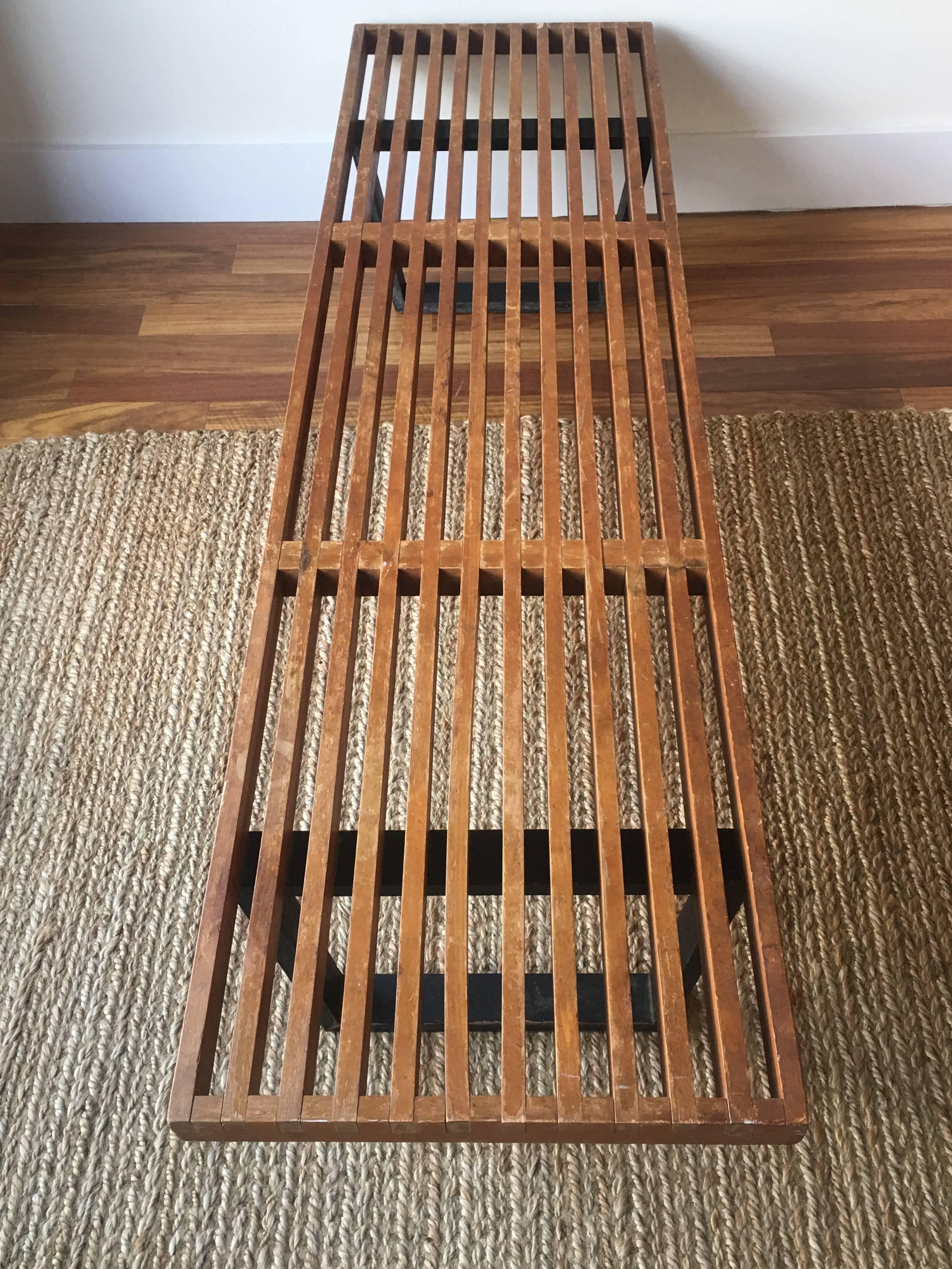 American 1950s George Nelson Slat Bench for Herman Miller