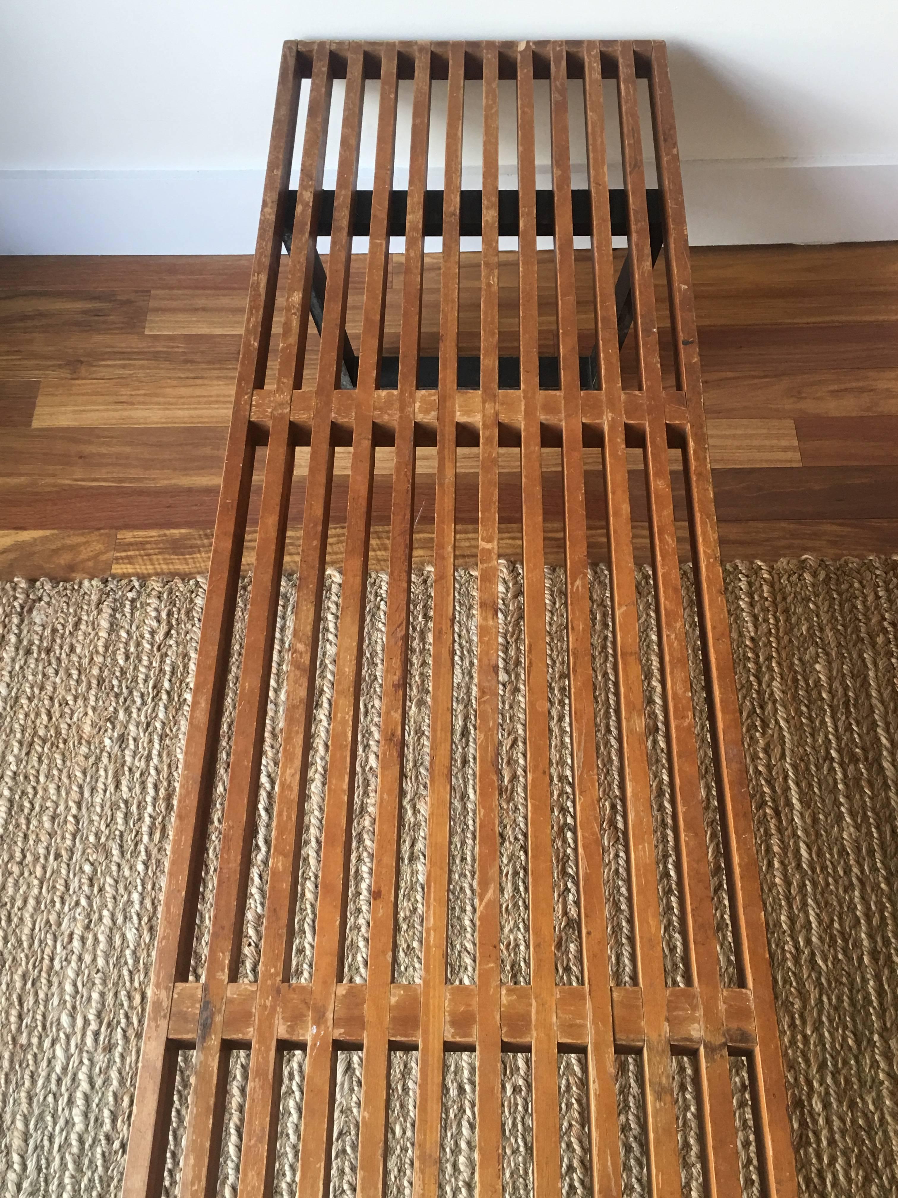 1950s George Nelson Slat Bench for Herman Miller In Good Condition In Brooklyn, NY