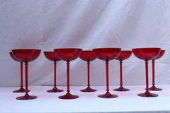 Set Murano "Sangue di Oro" Glasses, circa 1940