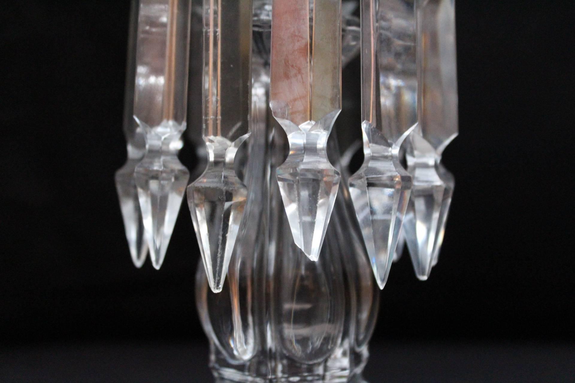 Pair of Baccarat Chandeliers or Candlesticks, 1950, France  1